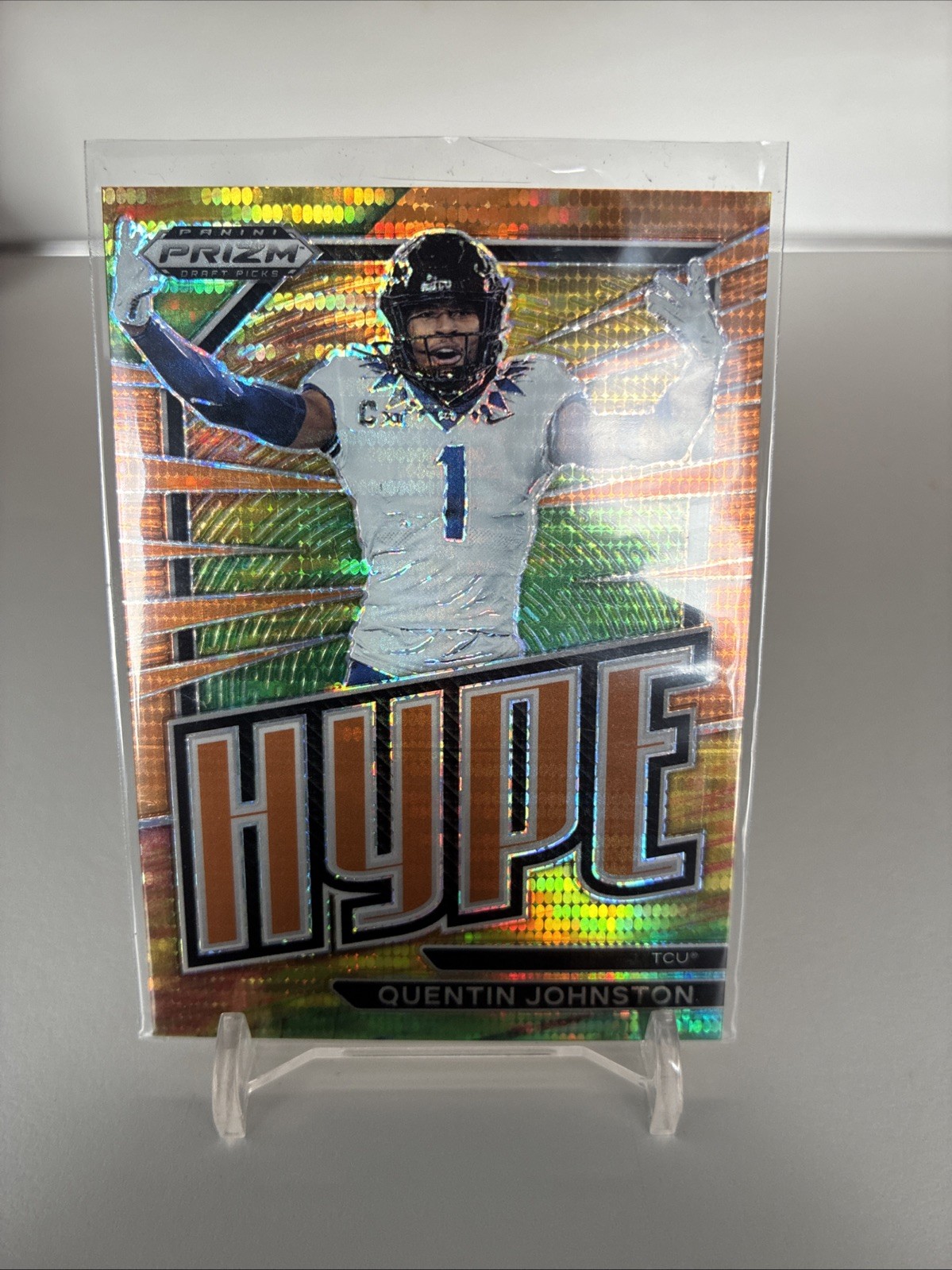 Quentin Johnston Panini Prizm Draft Picks Hype #HP9 Orange Pulsar