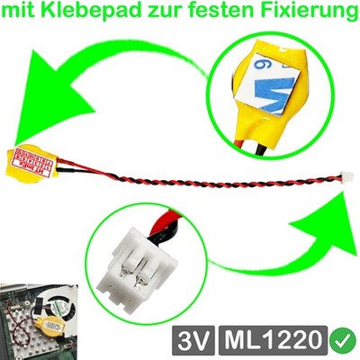 ML1220 CMOS Batterie Knopfzelle mit Steckerkabel für ASUS Eee PC 1005HA-EU1X-BK