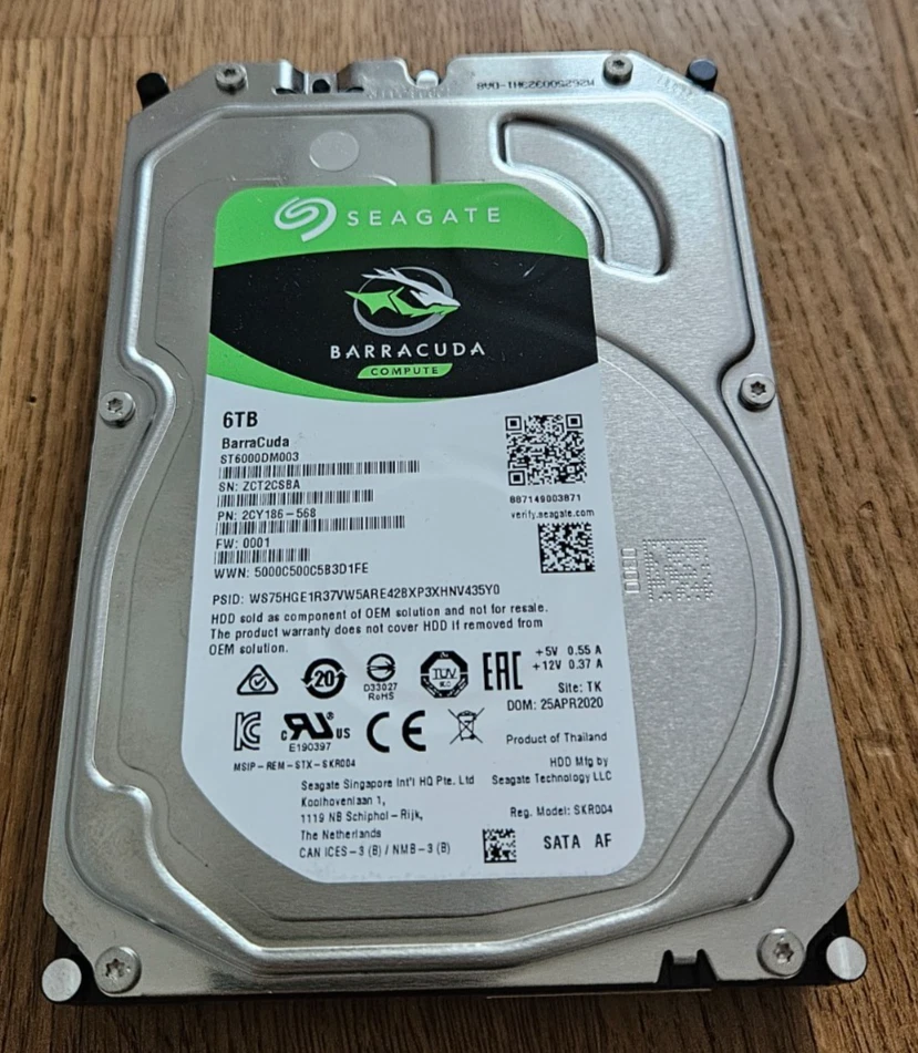 Seagate Barracuda HDD 6TB Festplatte ST6000DM003 - SATA 3,5" 5400rpm - SMART ok