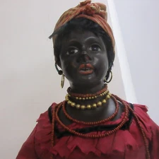 rare poupée de mode Bru , parisienne noire de 43 cm. 2 rangées de dents tête E6B