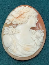 Excellent Big Beautiful Antique Loose Carved Oval Shell Cameo: 1 7/8" x 1 7/16"
