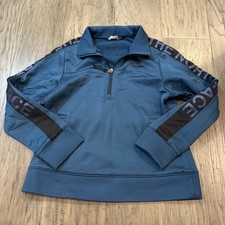 The North Face Girls 1/4 Zip Pullover Sweatshirt Blue Logo Size M/M 10/12 