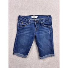 Abercrombie Kids Girls Blue Denim Bermuda Shorts Size 16 Cute Stretch Cuffed