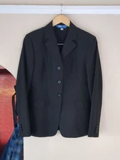 RJ Classics Sidney? Show Coat Jacket Equestrian Womens Sz 4 R Black Button