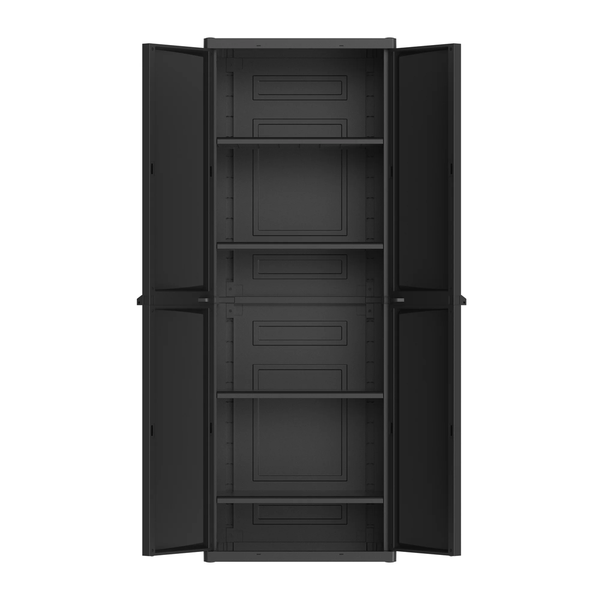 Hyper Tough HT-2025-4SC-BLK Plastic 4-Shelf Garage Storage Utility