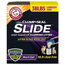 Clump  Seal SLIDE Cat Litter, Easy Clean-up Multi-Cat Clumping Litter, 38 lbs