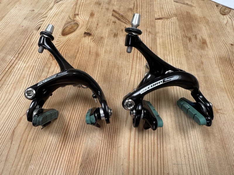 Campagnolo Record Titanium Rim Brake Set - Black, With Swiss Stop Race Pro Shoes