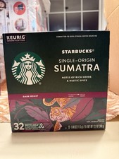 Starbucks K-Cup Coffee Pods Dark Roast Coffee Sumatra 100 Arabica Keurig 32 qty