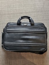 Zero Halliburton Leather Briefcase Black