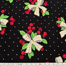 Cherry Jubilee Michael Miller Polka Dot Black Cotton Fabric by the HALF YARD