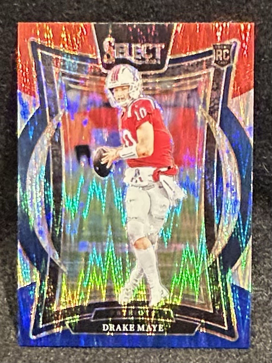 2024 Panini Select - Concourse Drake Maye #27 Red & Blue Shock Prizm (RC)