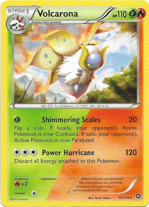 Volcarona 15/114 Rare Steam Siege Pokemon Near Mint