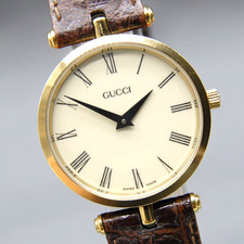 Vintage [EXC+5] GUCCI 2000M Roman Cream Dial Sherry Line 30mm Quartz Men's Watch