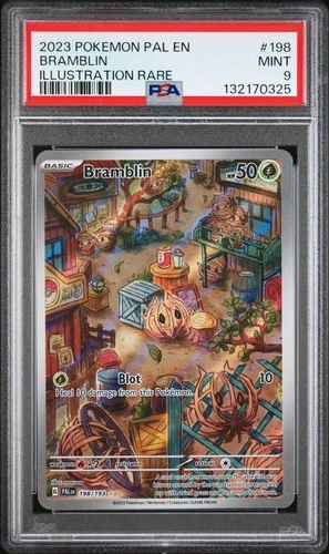 2023 POKEMON PAL EN-PALDEA EVOLVED ILLUSTRATION RARE #198 BRAMBLIN PSA 9