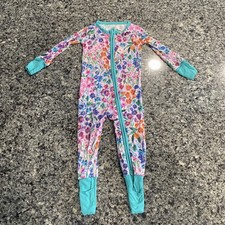 Little Sleepies Sweet Pea Floral Bamboo Viscose Zippy - 6/12 Months