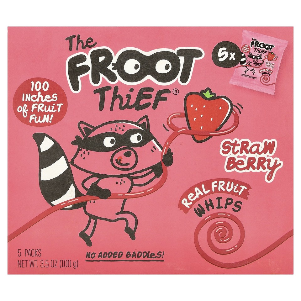 Real Fruit Whips, Strawberry, 5 Packs, 0.7 oz (20 g) Each