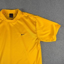 Vintage Nike Alpha Project Shirt Mens M Yellow USA Made Short Sleeve