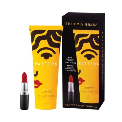 PATTERN x M.A.C. Holy Grail Kit Conditioner 8.9 oz & M.A.C. Lipstick Ruby Woo.