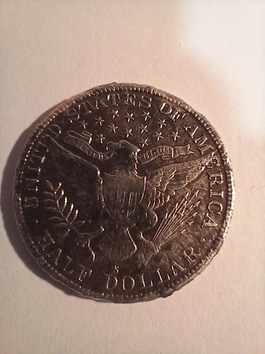 1914 S Barber Half Dollar 50c 90% silver