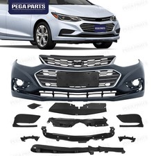 Front Bumper Cover Upper Lower Grille Grill F...