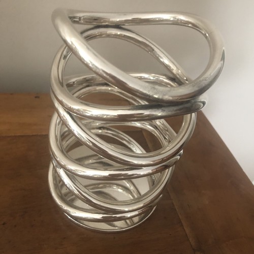 CHRISTOFLE VERTIGO IDOLE -Métal Argent Avec Housse -porte Bouteille - - Foto 2 di 11
