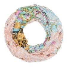 Loopschal Damen floraler Print Blumen Muster leichter Rundschal bunt Schal Tuch