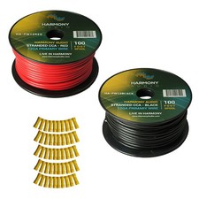 Harmony Car Primary 12 Gauge Power or Ground Wire 200 Feet 2 Rolls Red  Black