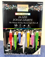 Orchestra of Lights 24 LED Icicle Lights Color Changing 5286310 Gemmy Holiday