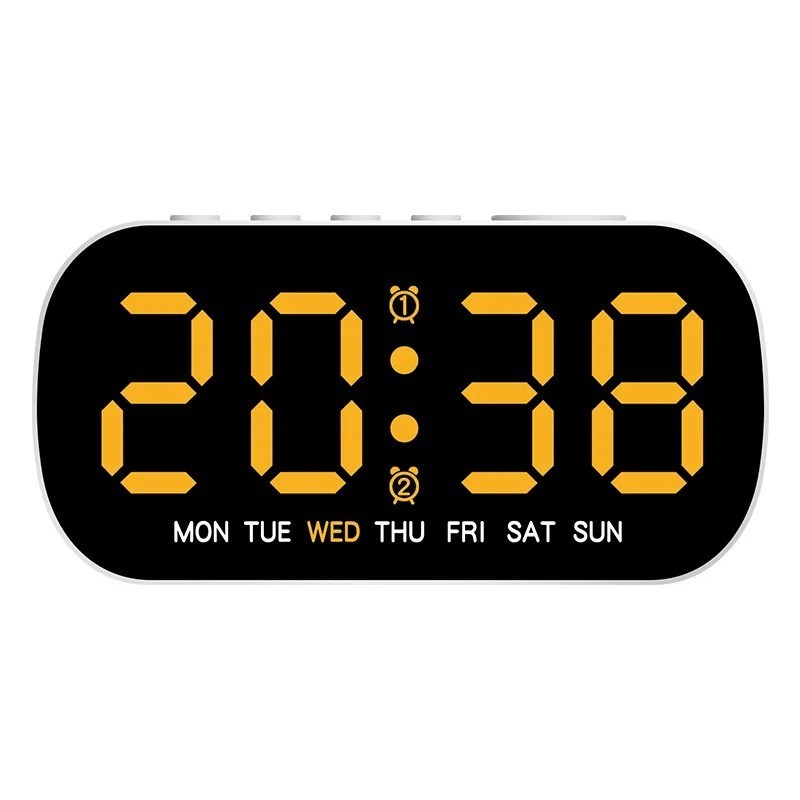 LED Large Display Electric Alarm Clock Digital With Snooze And Battery Backup