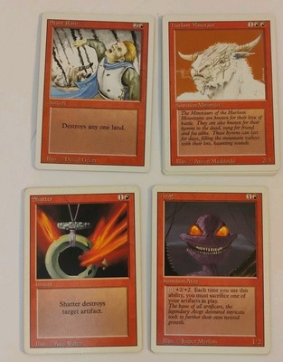 1993 3rd Edition Magic The Gathering RED (16) Card Lot ''STONE RAIN'' MTG