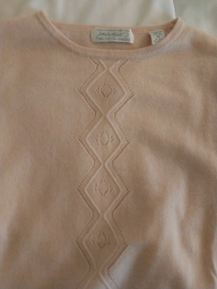 Suéter Pullover Para Mujer Lord & Taylor Rosa Dos Capas Cachemira Manga Corta Talla M Foto 2 de 4