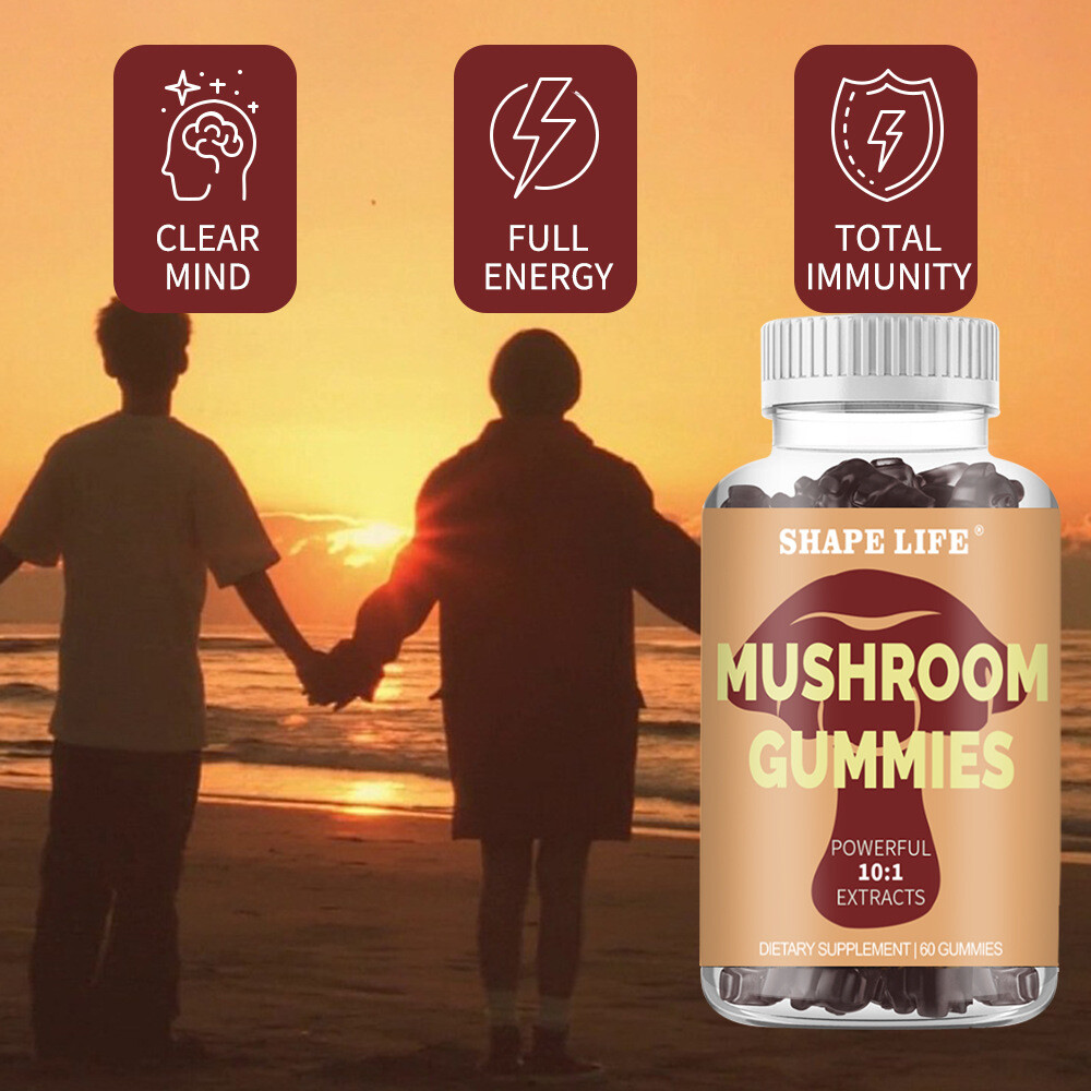Natural Mushroom Gummies with Pure Plant Extracts 60 Count