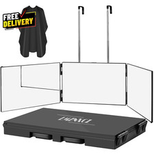 3 Way Mirror for Self Hair Cutting 360 Haircuts Men for Barber Use Tools To S...