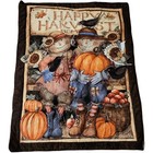 Happy Harvest Home Scarecrow Pumpkins Completed Wall Hanging Susan Winget Craft