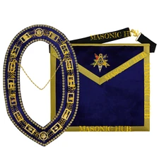 Handcrafted Purple Velvet OES Worthy Patron Marton Masonic Apron with Collar Set