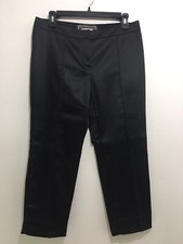 St. John Satin Seamed Crop Pants Black Size 8