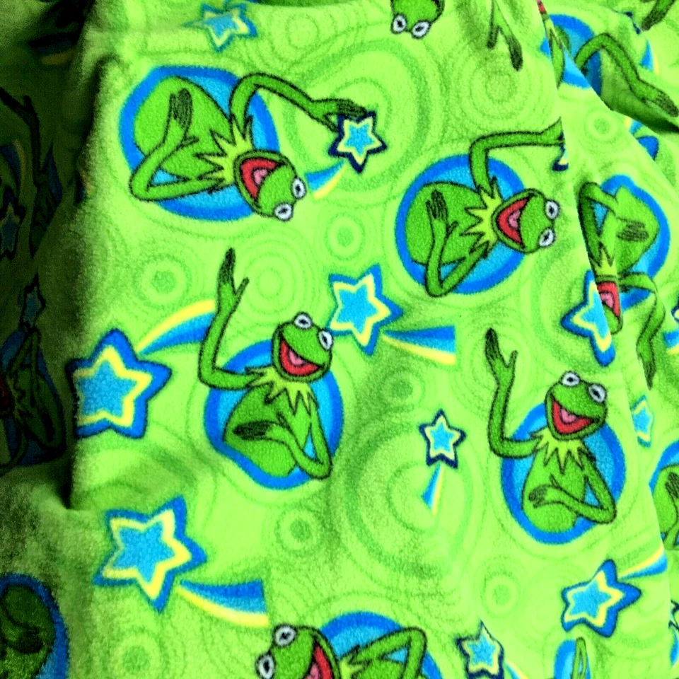 Manta polar hecha a mano Kermit the Frog "Shooting Stars" Disney. 74"x57" Foto 2 de 4