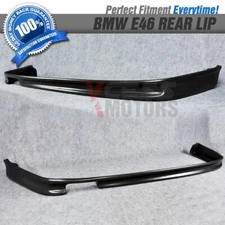 Fit 99-01 BMW E46 Sedan Type-H Unpainted Black Rear Bumper Lip Spoiler PU