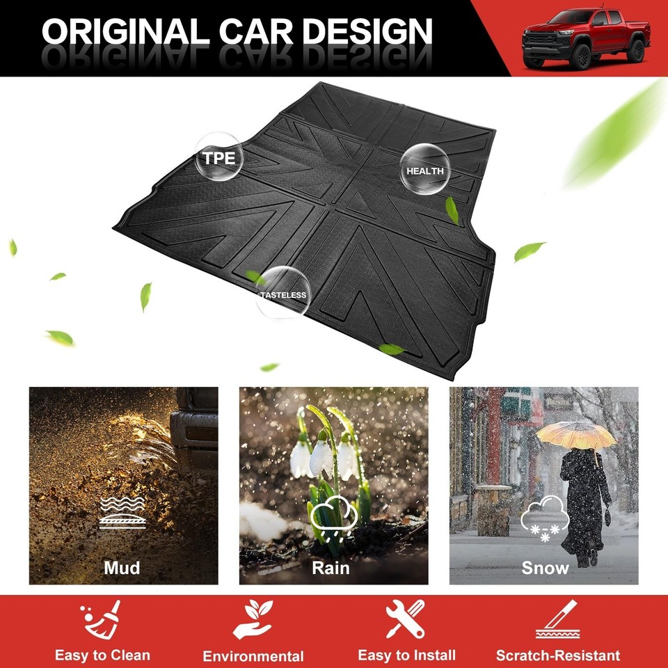 Truck Bed Mat Compatible with 2023 2024 Chevy Colorado/GMC Canyon 5FT