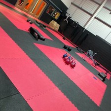 20mm JIGSAW MATS Premium HD Martial Arts  1m2 Red/Black Karate TKD Yoga Exercise