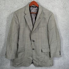Jos A Bank Signature Collection Blazer Sport Coat Men 43R Gray Glen Check Preppy