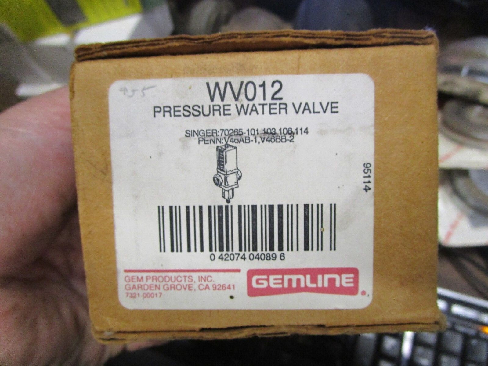 NOS+Gem+Gemline+WV012+Pressure+Actuated+Water+Valve+1%2F2%22+Pipe ...