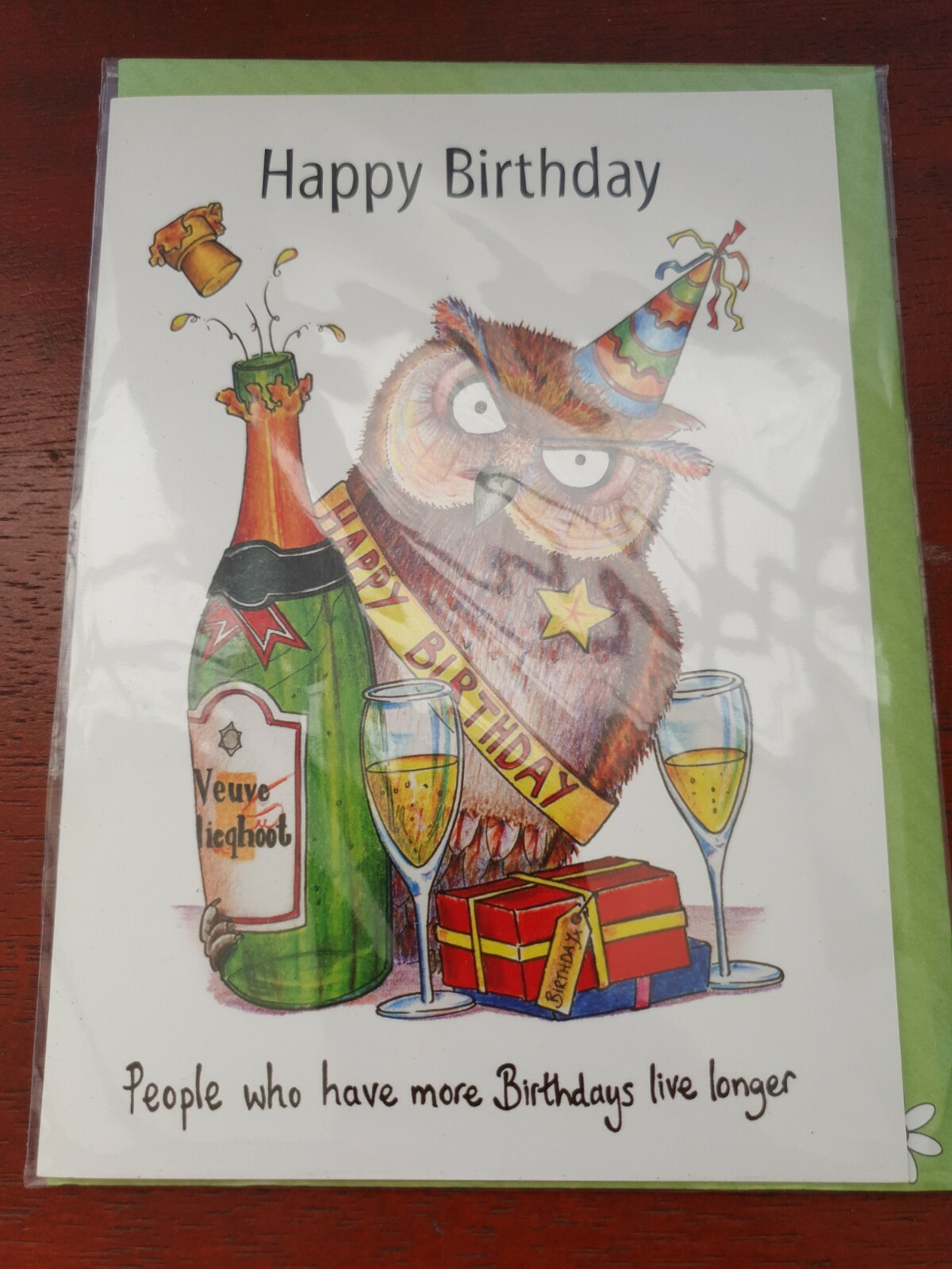 OWL birthday card OWLS funny greetings card have more Birthdays live longer fun