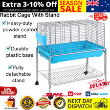 Rabbit Hutch With Stand & Wheels Bunny Home Small Animal Cage House Portable NEW