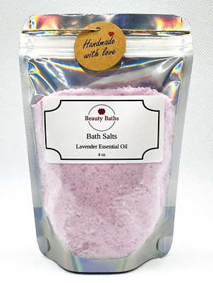 Lavender Bath Salts Epsom Salt Bath Soak Handmade Gift for Her Relaxing Spa Calm