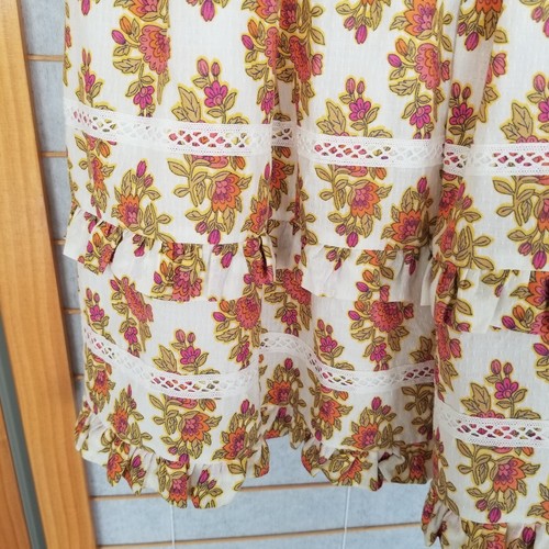Haute Hippie Little Girls Dress Floral Sleeveless Ruffles Lined Cotton Size 7 - Picture 2 of 11