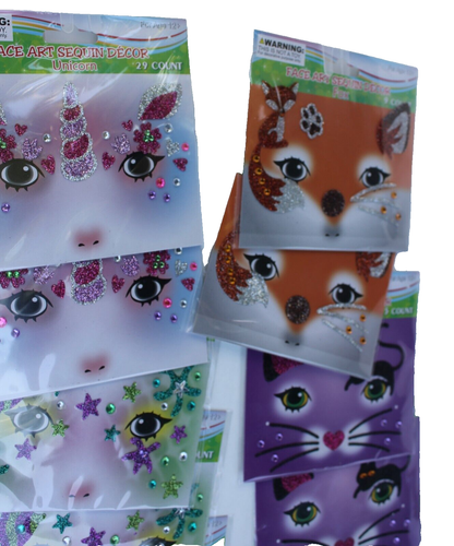 3 Face Art Sequin Stickers Decor Super Cute Party Favors Festival Girls Activity - Picture 14 of 14