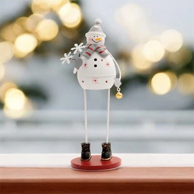 ST HELENS HOME & GARDEN Metal Santa Christmas Ornament Display Decoration Festive Xmas Snowman - White