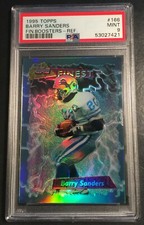 1995 BARRY SANDERS TOPPS FINEST BOOSTER REFRACTOR #166 PSA 9  POP 9