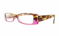 Calabria 4371 Bi-Color Reading Glasses Matching Cleaning Case Tortoise-Pink 0.5